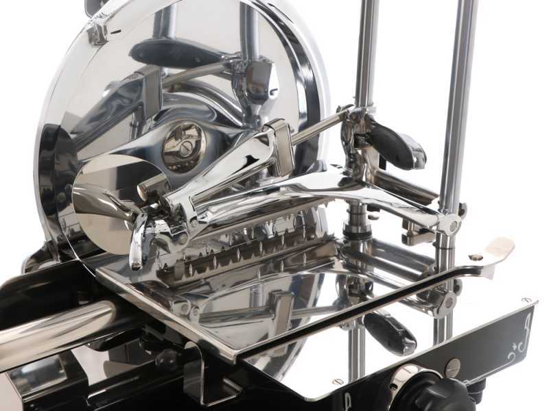 Berkel B114 Schwarz- Schwungrad Aufschnittmaschine - Messer aus verchromtem Stahl 320 mm