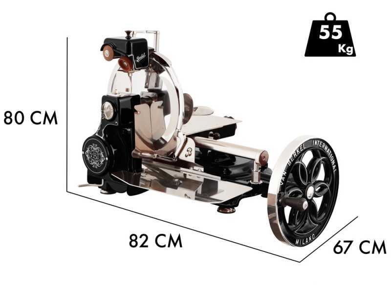 Berkel B114 Schwarz- Schwungrad Aufschnittmaschine - Messer aus verchromtem Stahl 320 mm