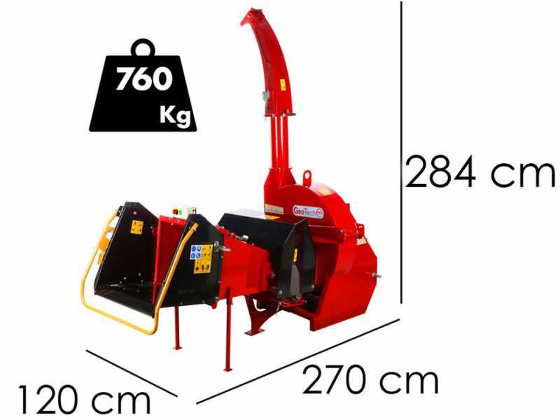 GeoTech-Pro WS102RS - H&auml;cksler f&uuml;r Traktoren - mit hydraulischen Walzen