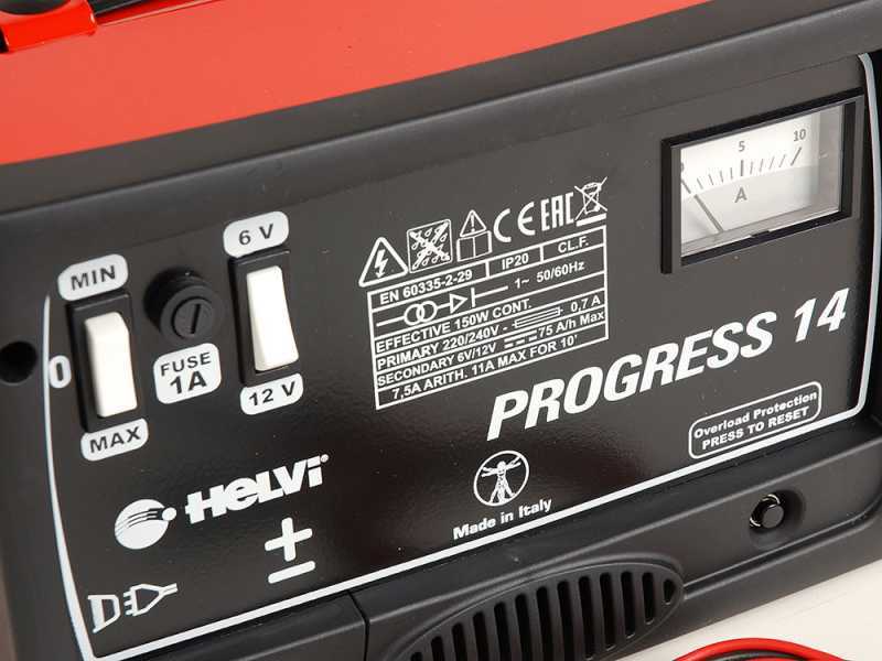 Helvi Progress 14 - Ladeger&auml;t f&uuml;r Nassbatterien  6/12V - 230 V