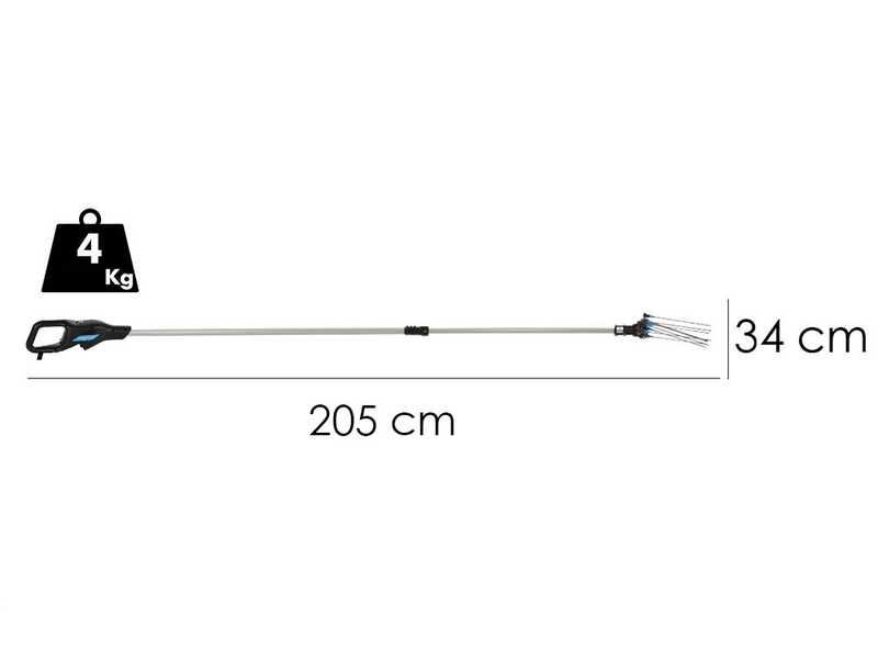 Campagnola Hercules 6 ECO Plug-in -  Schaft aus Aluminium - 205 - 275 cm - Olivenr&uuml;ttler