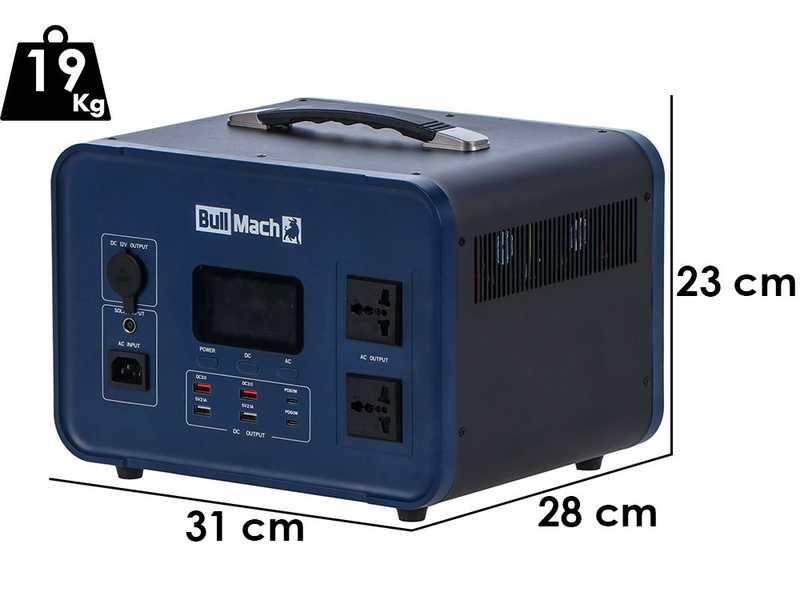BullMach Elektron 2000 - Tragbare Powerstation  - 2000W/1536Wh 3.2V