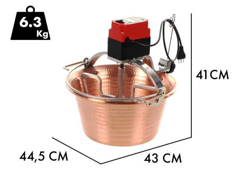 NuovaFac Cuoca Automatica - Elektrischer Induktions-R&uuml;hrtopf aus geh&auml;mmertem Kupfer - 14l - 30W