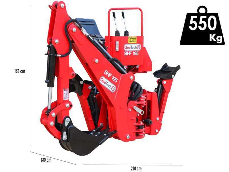 GeoTech Pro BHF 195 - Heckbagger f&uuml;r Traktor - fest