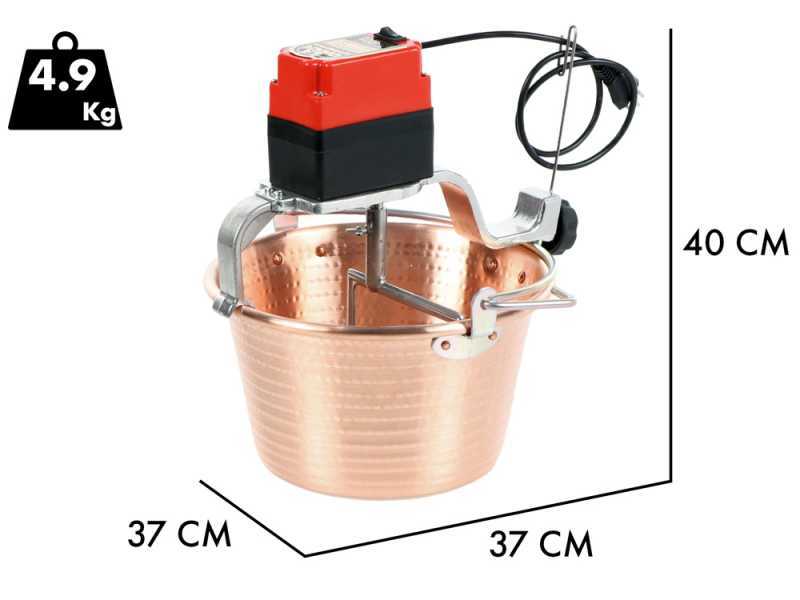 NuovaFac Cuoca Automatica - Elektrischer Induktions-R&uuml;hrtopf aus geh&auml;mmertem Kupfer - 9l - 24W