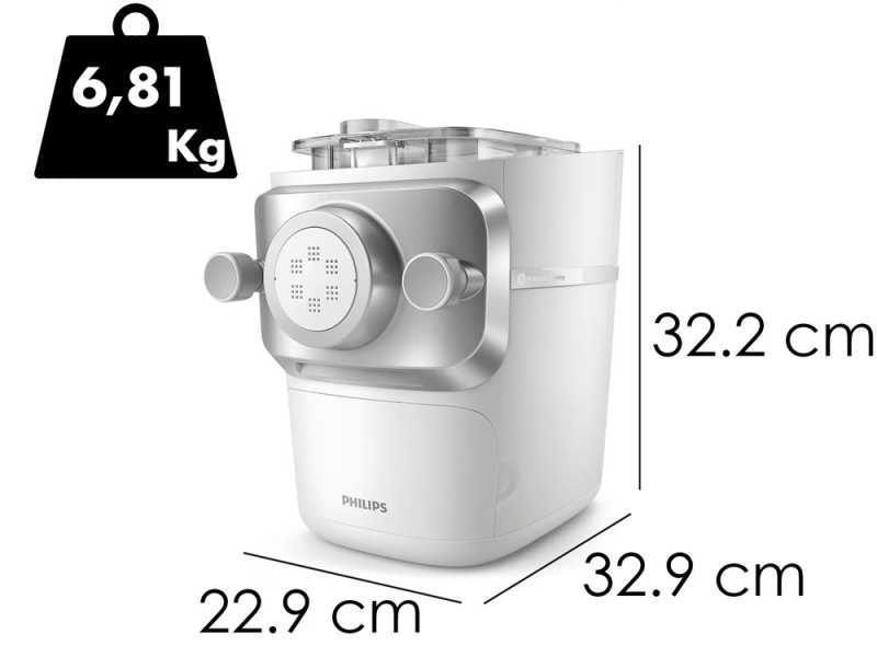 Philips Pasta Maker 7000 HR2660/00 - Elektrische Nudelmaschine 2 in 1 - Kneten + Extrudieren