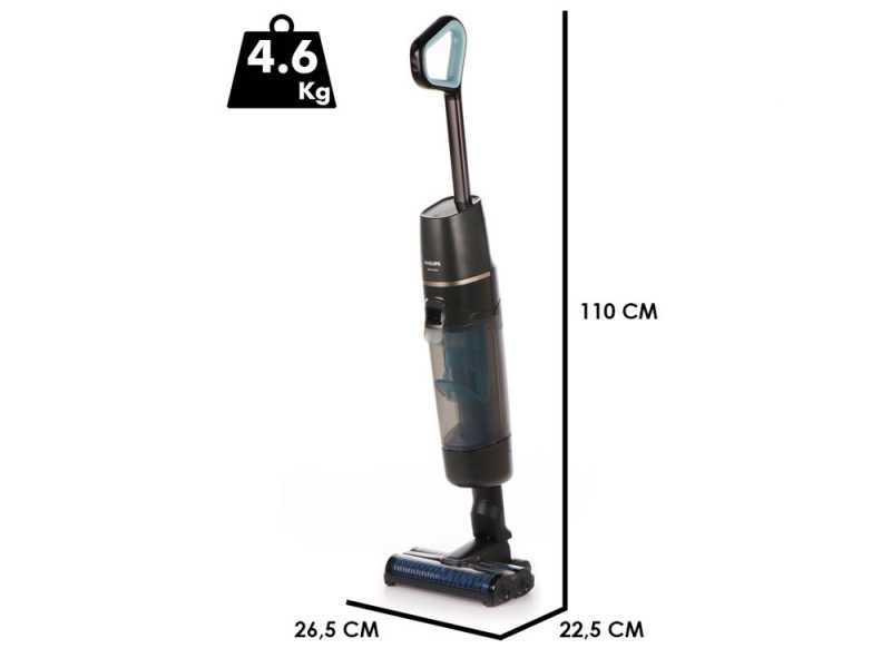 Philips AquaTrio 7000 XW7110/01 - Nass-/ Trockensauger kabellos 3 in 1: Wischen, Abziehen und Saugen 
