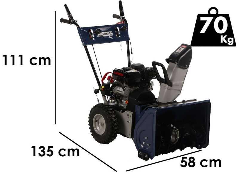 BullMach BM-SS 80 WEL - Benzin-Schneefr&auml;se mit Elektrostarter - Mehrzweckger&auml;t - Loncin H200