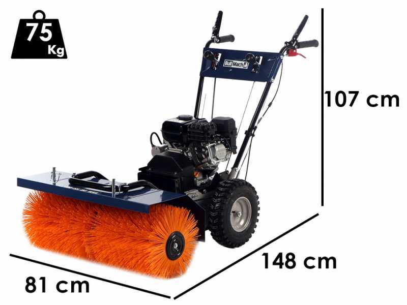 BullMach BM-SS 80 WEL - Benzin-Kehrmaschine mit Elektrostarter - Mehrzweckger&auml;t