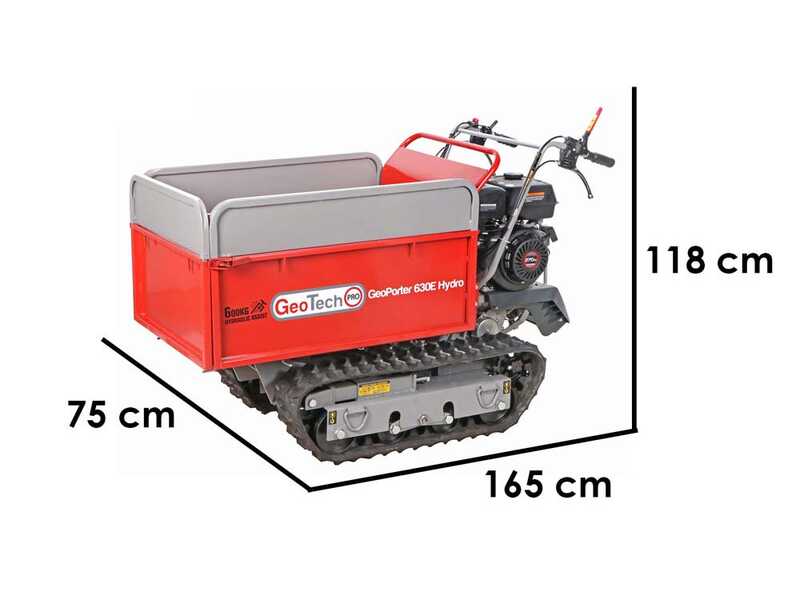 GeoTech Pro GeoPorter 630E Hydro - Raupendumper - Hydraulische ausziehbare Mulde 600Kg