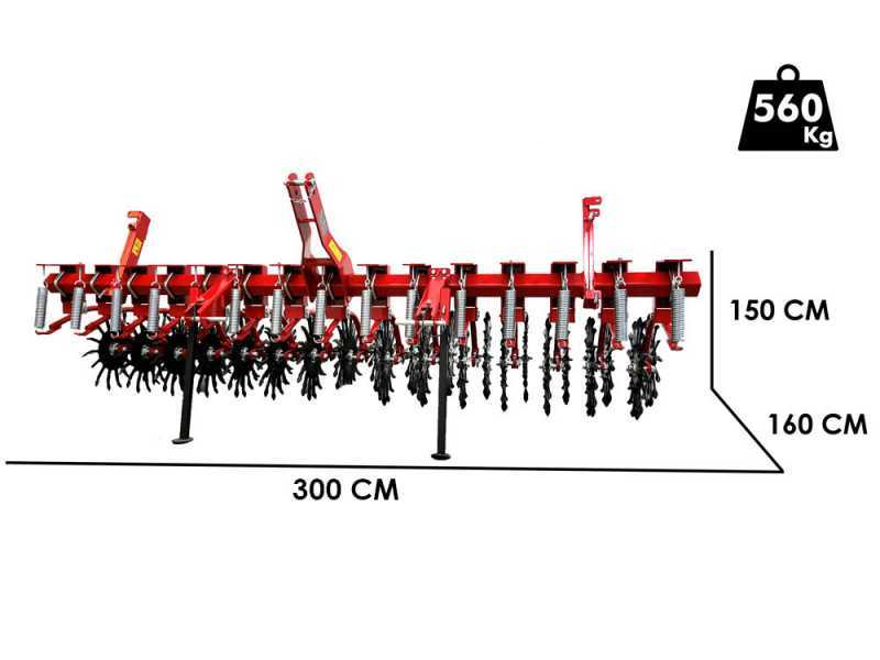 Ceccato Rotorhacke 15E - 15 Federelemente + Stern