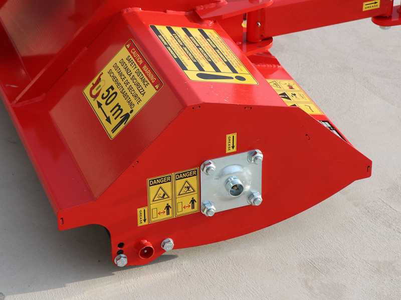 Mulcher f&uuml;r Traktor mittelleichte Baureihe AgriEuro Fu TOP 112 M - Handgef&uuml;hrte Verschiebung - 16 Hammerschlegel - f&uuml;r linksdrehende Zapfwelle (gegen Uhrzeigersinn)
