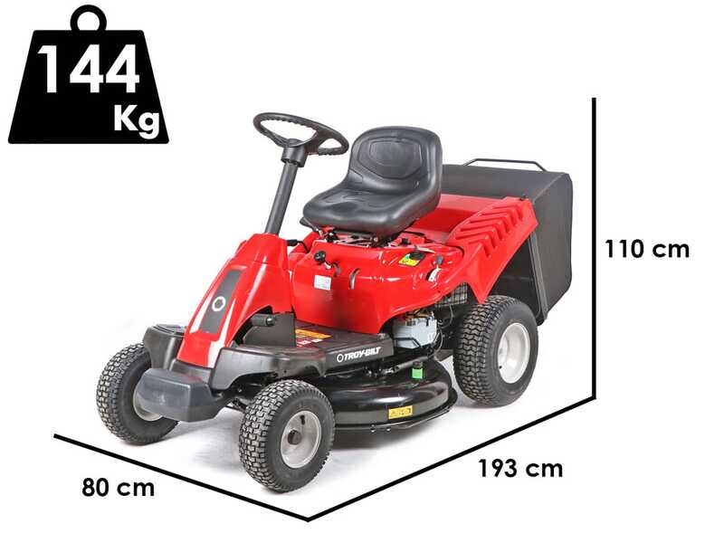 Troy-Bilt TB 76T-R - Aufsitzrasenm&auml;her - mit Fangkorb - 382 ccm Motor - Elektrostarter