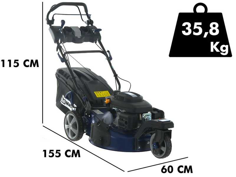 Benzinrasenm&auml;her mit Radantrieb BullMach CERBERO - 53 MY22 - M&auml;hwerk 53 cm - 4in1