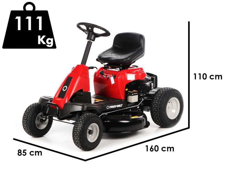 Troy-Bilt TB 60T-S SELECT - Aufsitzrasenm&auml;her - mit Seitenauswurf - 196 ccm Motor