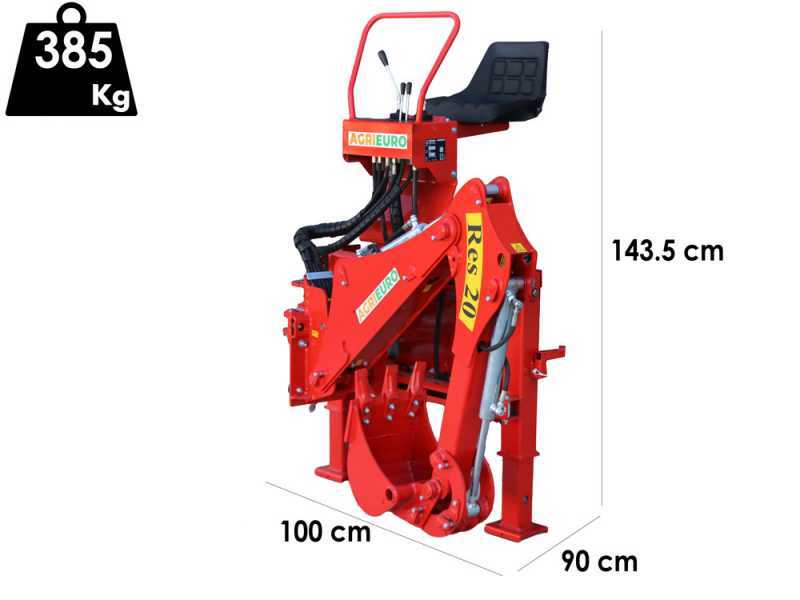 AgriEuro Top Line RES20 - Heckbagger f&uuml;r Traktor mit Seitenverschiebung
