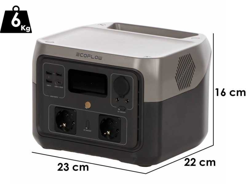 EcoFlow River 2 MAX - Tragbare Powerstation - 500W - 512Wh/25.6V