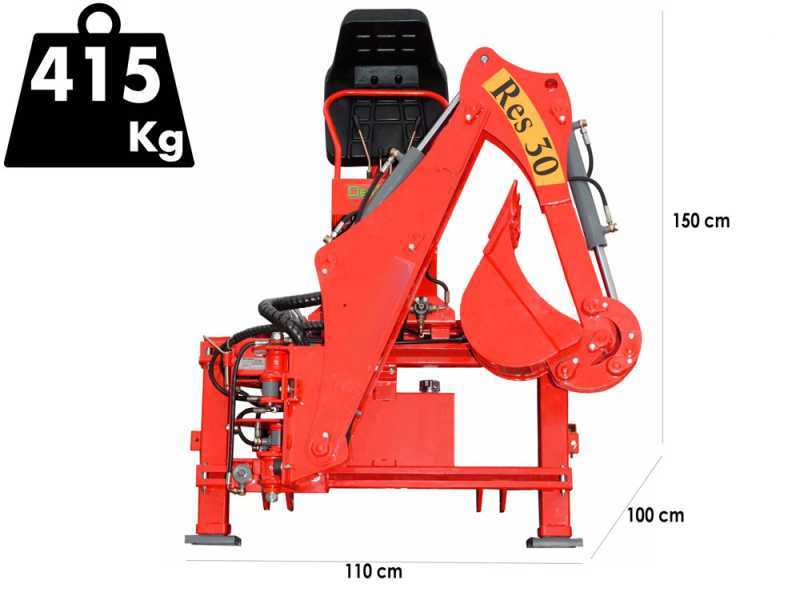 AgriEuro Top Line RES30 - Heckbagger f&uuml;r Traktor mit Seitenverschiebung