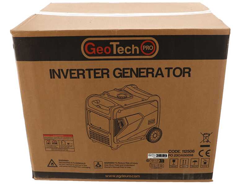 GeoTech-Pro PTGA 7500 - Leiser Inverter-Stromerzeuger mit R&auml;dern 5,8 kw - Dauerleistung 5,5 kw - 230V + ATS