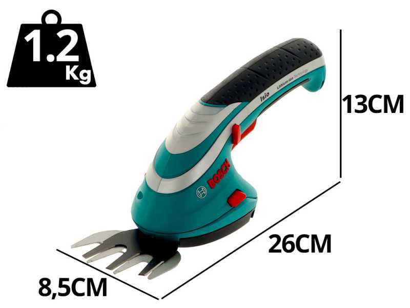 Bosch ISIO3 - Akku-Grasschere mit integriertem Akku auf Schaft - 3.6V 1.5Ah
