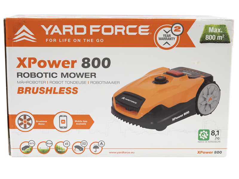 Yard Force XPower 800 - M&auml;hroboter - Steuerung &uuml;ber App - mit Bluetooth
