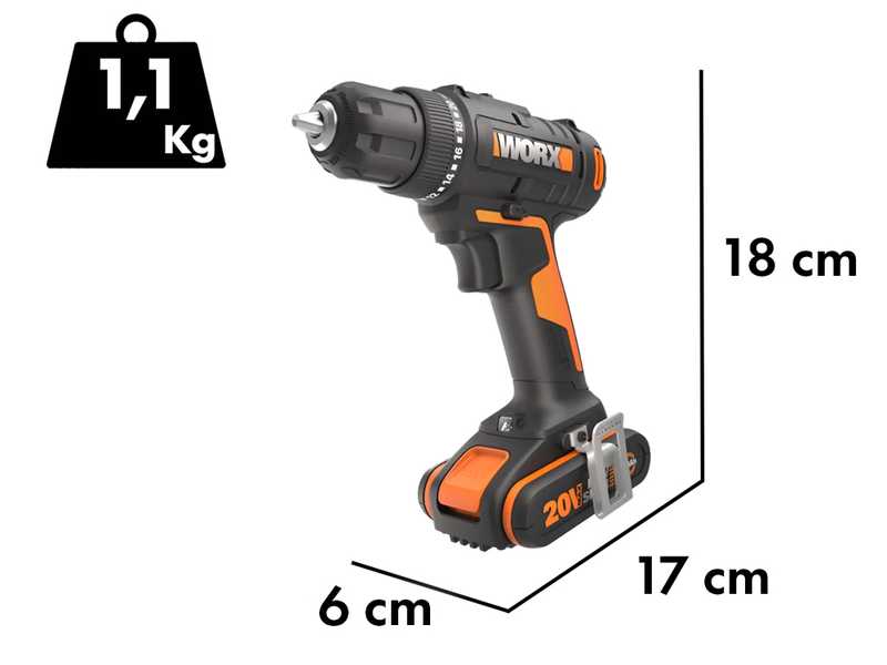 Worx WX100 - Akku-Bohrschrauber - 20V/2Ah