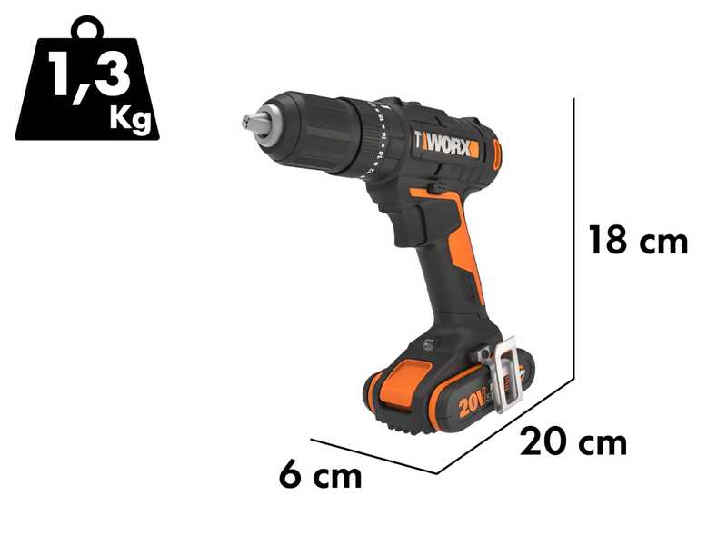 Worx WX370 - Akku-Schlagbohrschrauber - 20V/2Ah