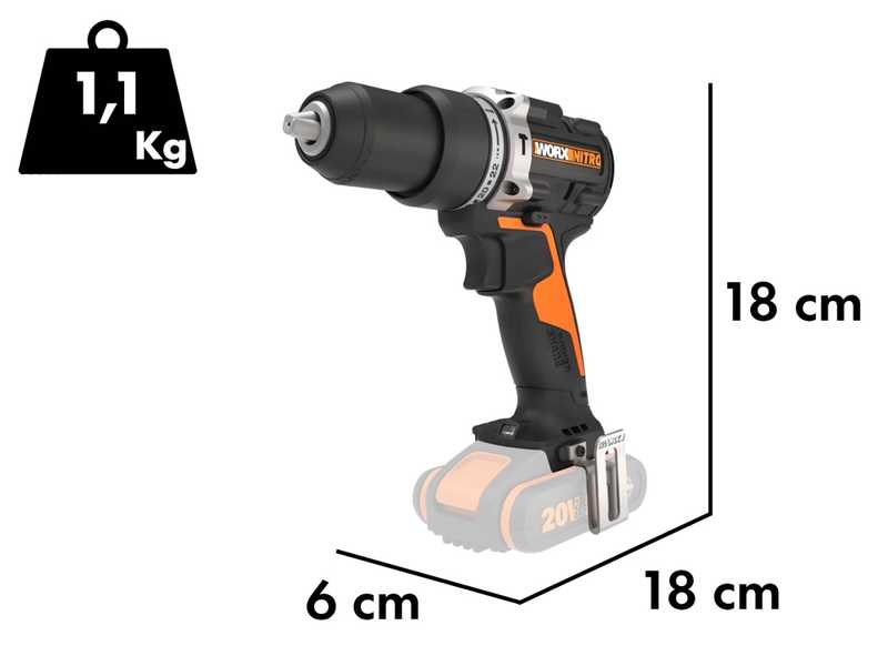 Worx WX352.9 Akku-Schlagbohrschrauber - 20V - Solo - OHNE AKKU UND LADEGER&Auml;T