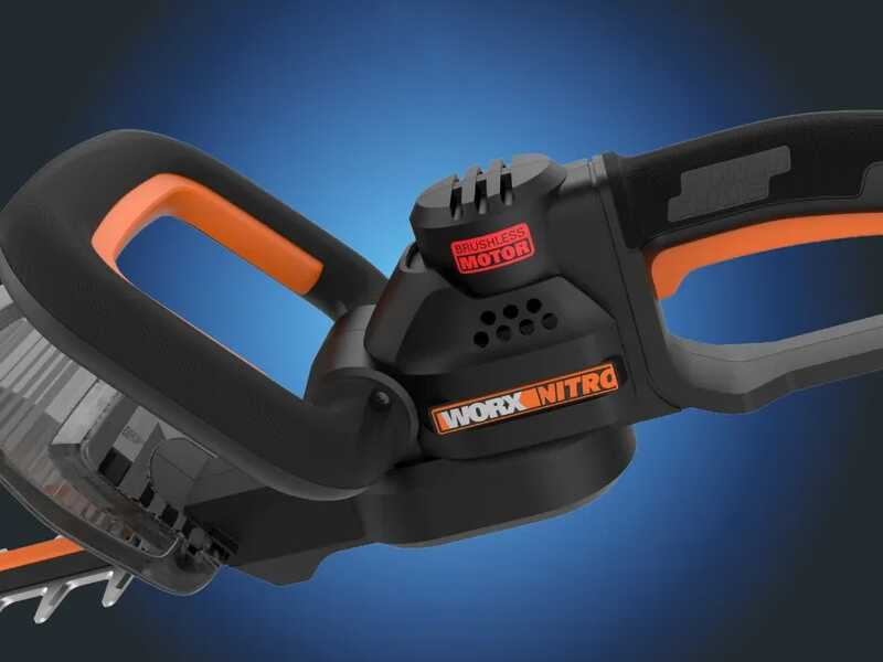 Worx Nitro WG263E &ndash; Akku-Heckenschere 20 V/4 Ah + Gratis-Akku 20 V/4 Ah &ndash; 57 cm langes Messer