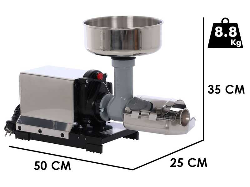 Tomatenpresse Reber 70100N INOX - N.3 - Profi Induktionsomotor 450 W
