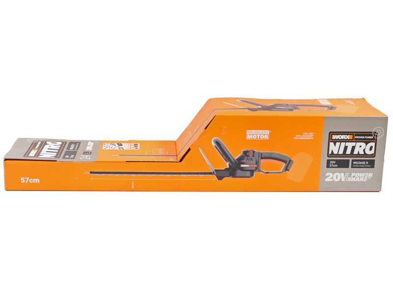 Worx Nitro WG263E.9 - Akku-Heckenschere - 20V - SOLO - Ohne Akku und Ladeger&auml;t