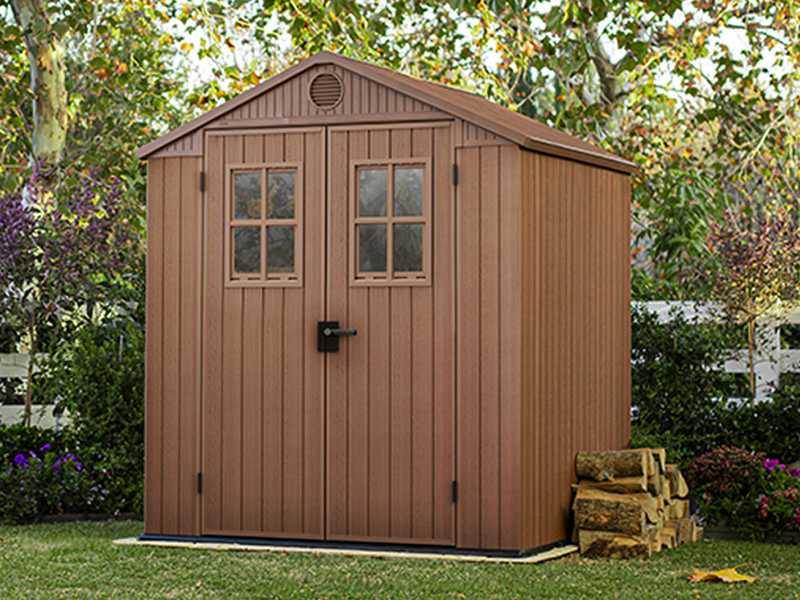 Keter Darwin braun - Gartenhaus - mit Frontfenstern - 190x183x221 cm