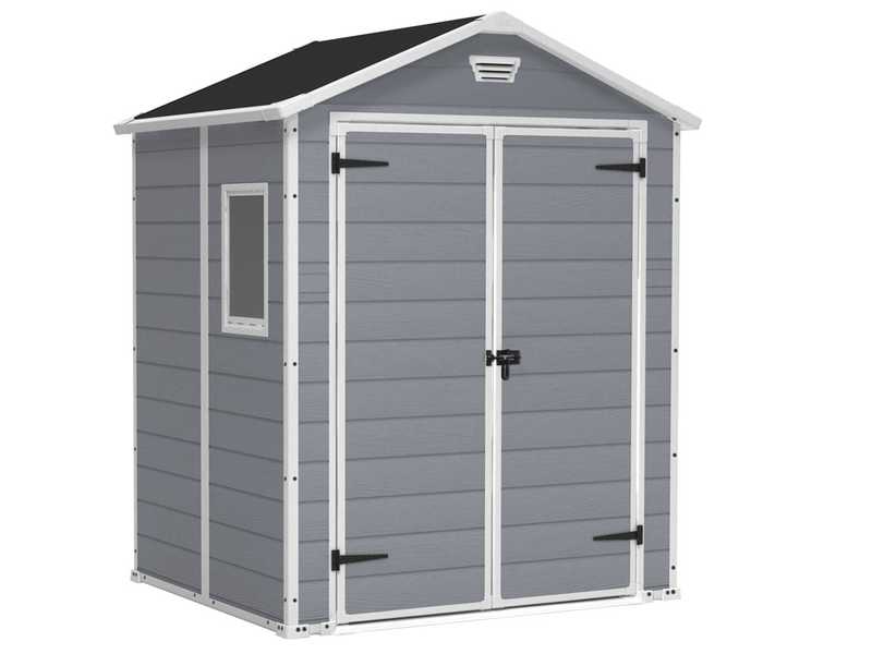 Keter Manor grau - Gartenhaus - mit Seitenfenster - 185x152x226 cm