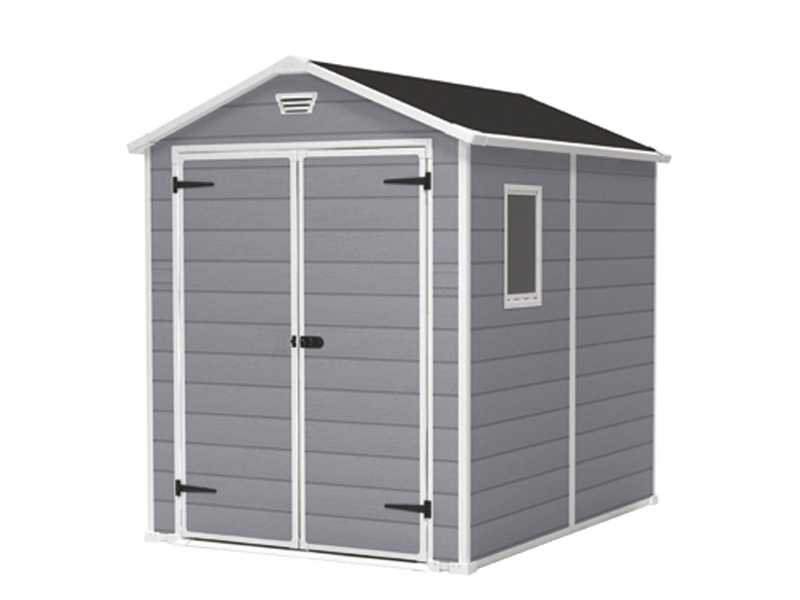 Keter Manor grau - Gartenhaus - mit Seitenfenster - 186x237x227 cm