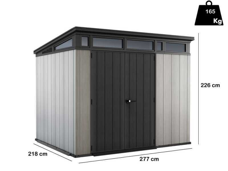 Keter Artisan grau - Gartenhaus - mit Doppelt&uuml;ren - 277x218x226 cm