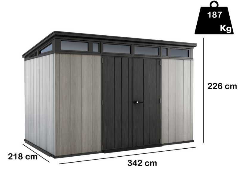 Keter Artisan grau - Gartenhaus - Mit Doppelt&uuml;ren - - 342x218x226 cm