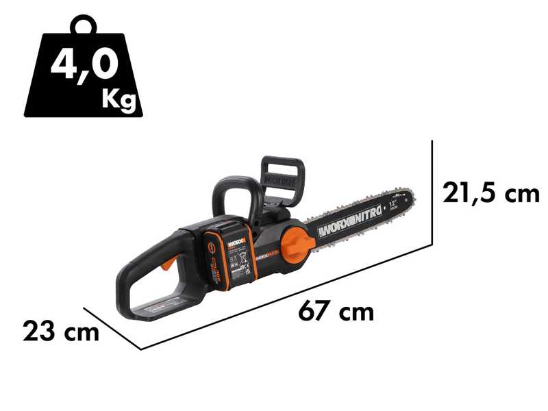 Worx Nitro WG350E - Akku-Kettens&auml;ge -  30 cm Schwert- 20V/4Ah