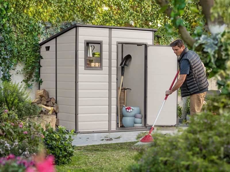 Keter Manor Pent - Gartenhaus - Mit Frontfenster - 183.5x185x200 cm