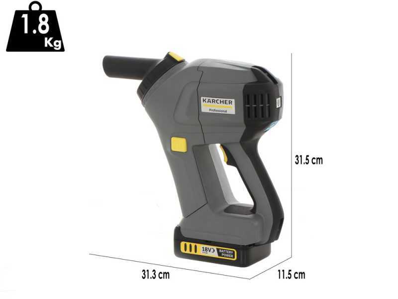Akku-Handstaubsauger K&auml;rcher Pro HV 1/1 BP FS - Akku 18 V - 2.5 Ah