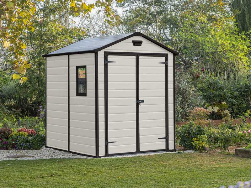 Keter Manor beige - Gartenhaus - mit Seitenfenster - 185.8x236.8x227 cm