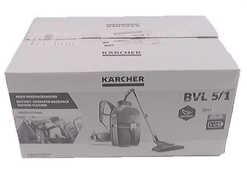 K&auml;rcher  BVL 5/1 Bp  Akku-Rucksacksauger - SOLO - ohne Akku und Ladeger&auml;t