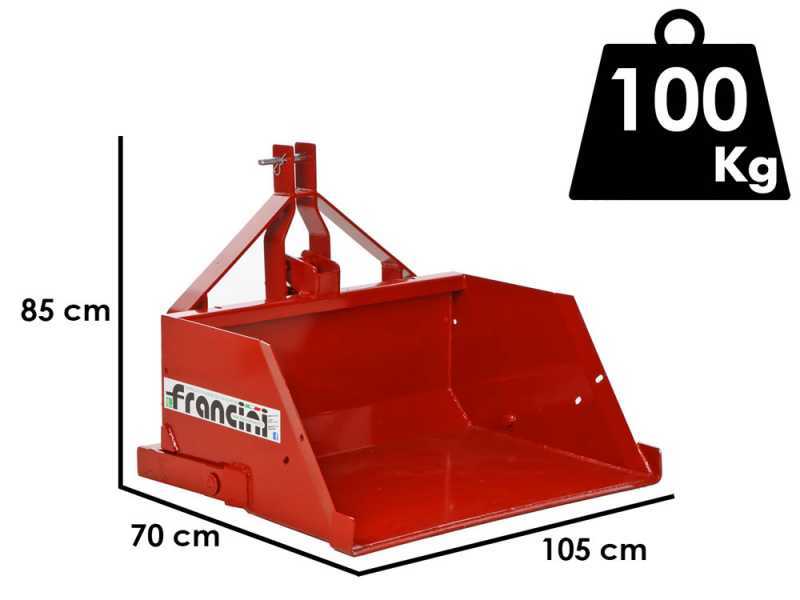 Francini PR 100 - Heckschaufel f&uuml;r Traktor - 100 cm - Tragf&auml;higkeit 400Kg