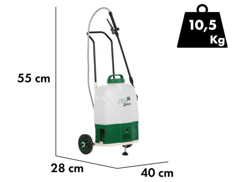 Ribimex PILA 16 - Akku-Spr&uuml;hpumpe mit R&auml;dern - 16 Liter - 12V/8Ah