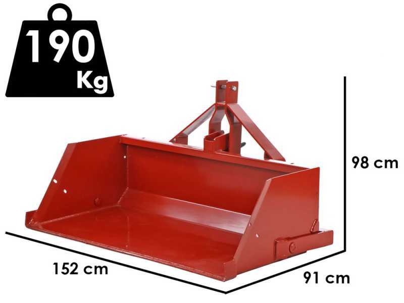 Francini PR 150 - Hydraukische Heckschaufel f&uuml;r Traktor - 150 cm - Tragf&auml;higkeit 500Kg