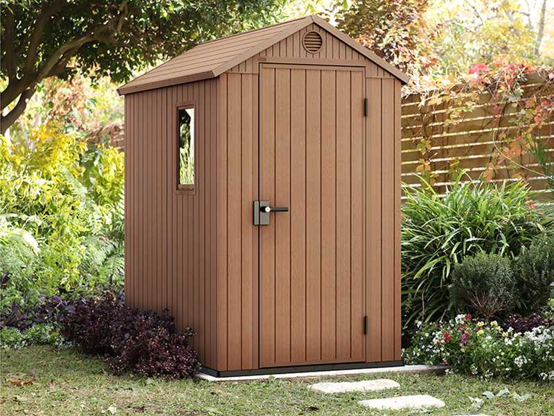 Keter Darwin braun - Gartenhaus Schuppen - mit Seitenfenster - 125.8x184.5x205.1 cm