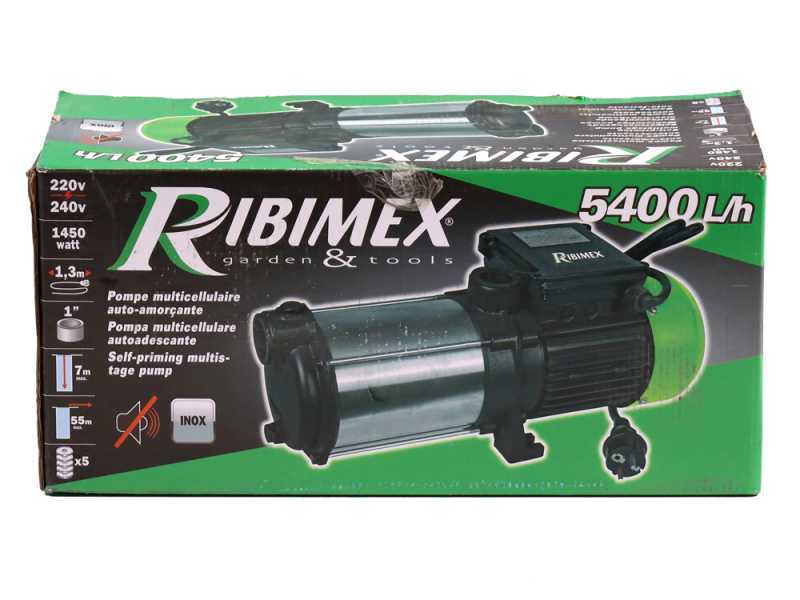 Ribimex PRMCA5 - Elektrische selbstansaugende Gartenpumpe - 5 Turbinen - 1450 W