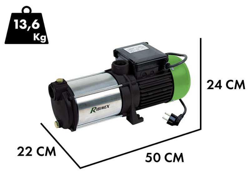 Ribimex PRMCA5 - Elektrische selbstansaugende Gartenpumpe - 5 Turbinen - 1450 W