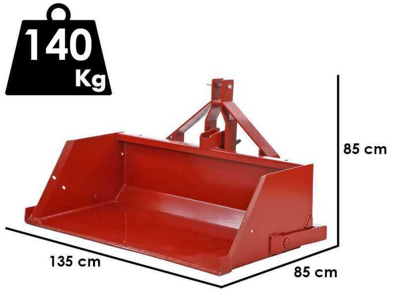 Francini PR 130 - Heckschaufel mit hydraulischem Umkippen - ab 130 cm - Tragf&auml;higkeit 500 kg