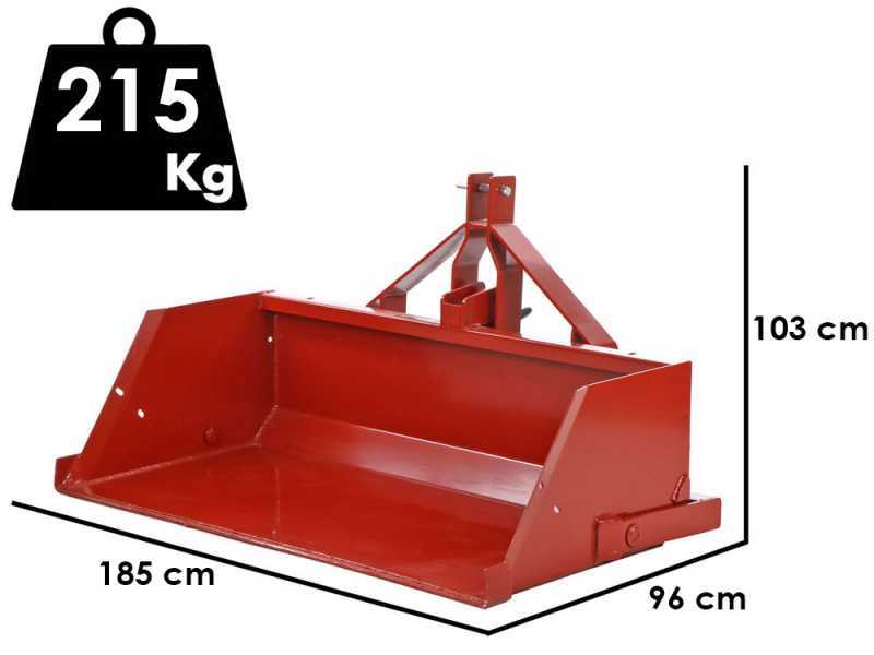 Francini PR 180 - Hydraukische Heckschaufel f&uuml;r Traktor - 180 cm - Tragf&auml;higkeit 700Kg