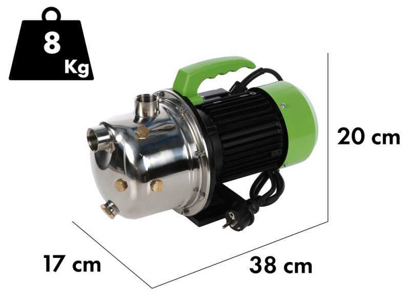 Ribimex PRGJET101I Jet Inox - Elektrische selbstsaugende Gartenpumpe - 970 W